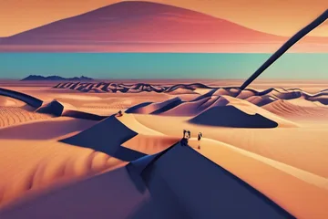 Desert boundary lines map concept